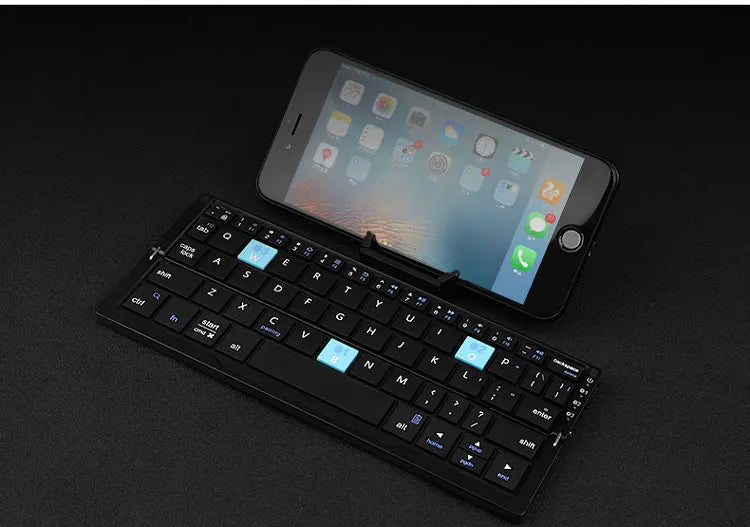 Tri-folding foldable Bluetooth Wireless Keyboard Aluminum Housing for iPad 7 8 9 iPhone 11 12 13 14 Z Fold 4 MateXS MiX Fold