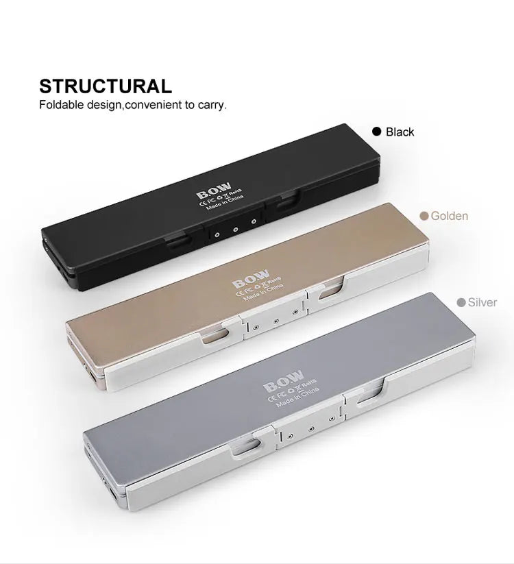 Tri-folding foldable Bluetooth Wireless Keyboard Aluminum Housing for iPad 7 8 9 iPhone 11 12 13 14 Z Fold 4 MateXS MiX Fold