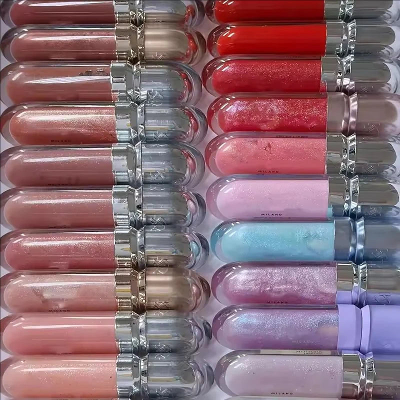 3D Hydra Lipgloss Transparent Lip Gloss Mirror Lipstick Moisturizing Glossy Lips Milk Tea Bean Paste Purple Colors Cosmetics