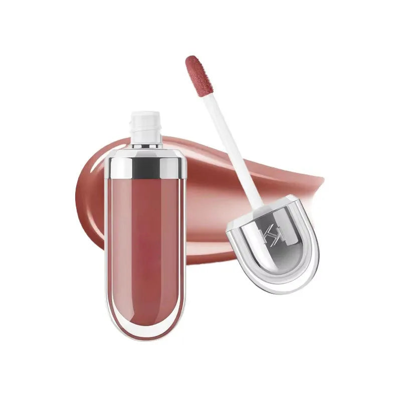 3D Hydra Lipgloss Transparent Lip Gloss Mirror Lipstick Moisturizing Glossy Lips Milk Tea Bean Paste Purple Colors Cosmetics