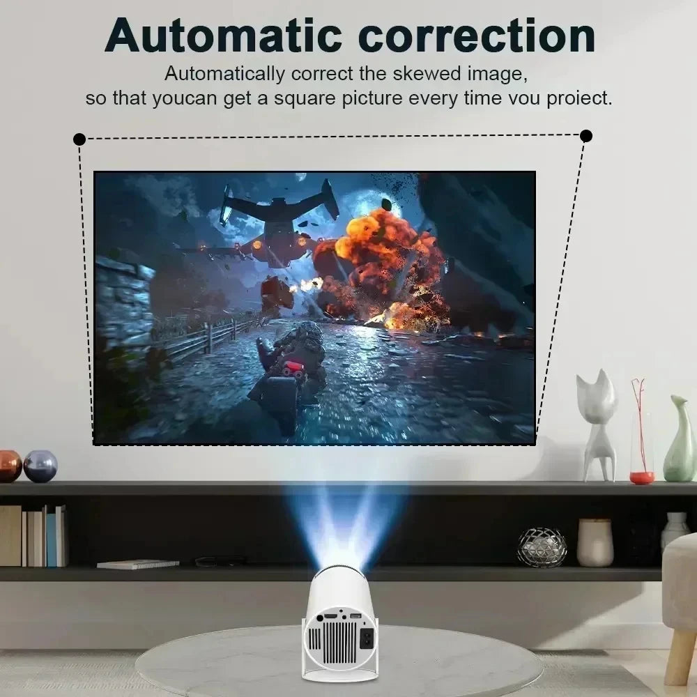 Smart Home Projector 1080P HDR10 4K Supported Portable Mini Projector WiFi Bluetooth Screen Mirroring Theater Beamer TV Stick