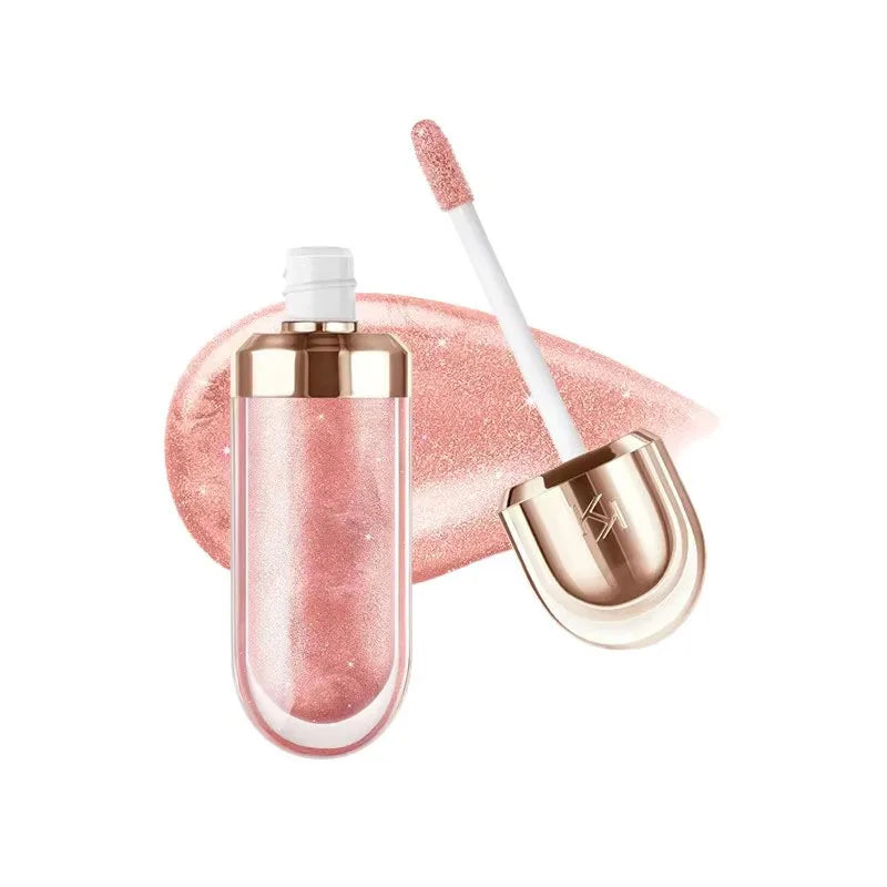 3D Hydra Lipgloss Transparent Lip Gloss Mirror Lipstick Moisturizing Glossy Lips Milk Tea Bean Paste Purple Colors Cosmetics
