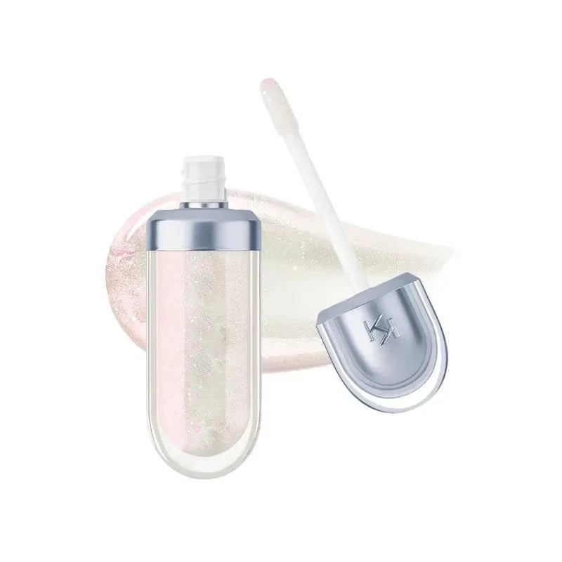 3D Hydra Lipgloss Transparent Lip Gloss Mirror Lipstick Moisturizing Glossy Lips Milk Tea Bean Paste Purple Colors Cosmetics