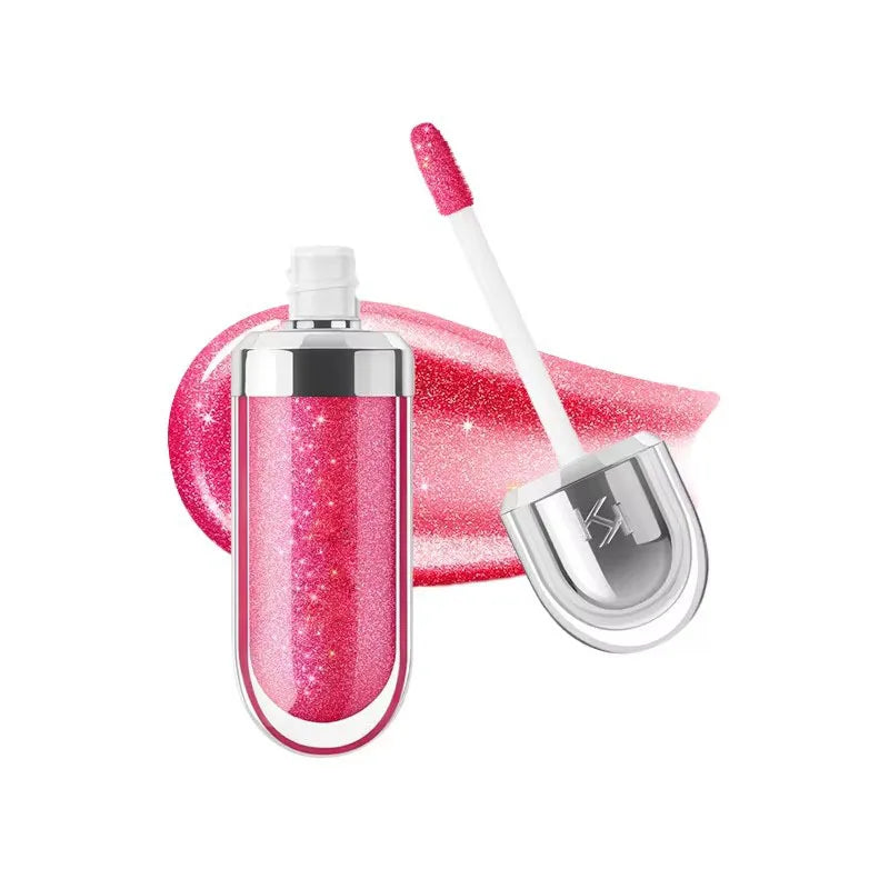 3D Hydra Lipgloss Transparent Lip Gloss Mirror Lipstick Moisturizing Glossy Lips Milk Tea Bean Paste Purple Colors Cosmetics