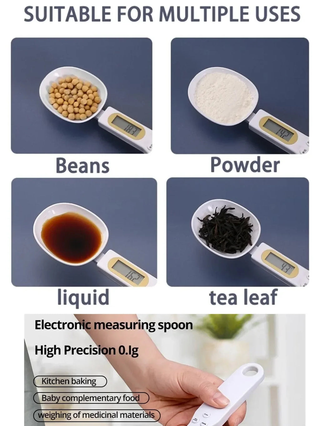 Digital Spoon Scale HIGH PRECISION KICHEN BALANCE 500g 0.1g
