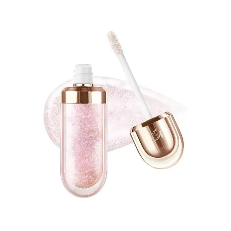 3D Hydra Lipgloss Transparent Lip Gloss Mirror Lipstick Moisturizing Glossy Lips Milk Tea Bean Paste Purple Colors Cosmetics
